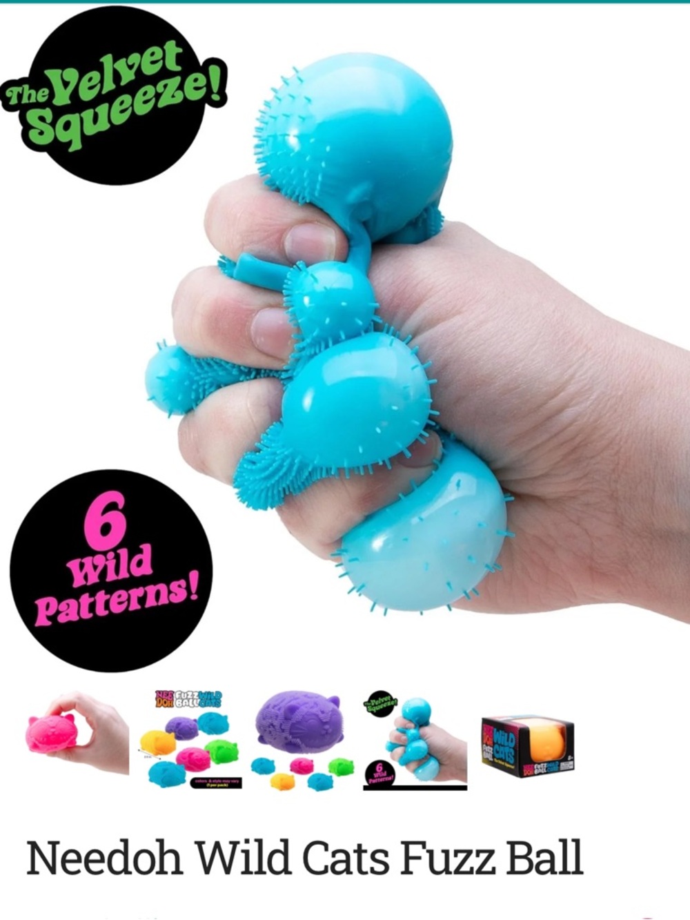 NeeDoh Fuzz Ball Wild Cats - BLUE - Picture 9 of 9